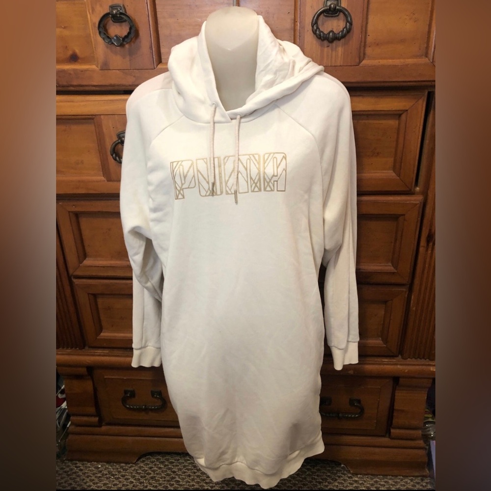 PUMA Dress  Winter White Metallic Hoodie. Medium